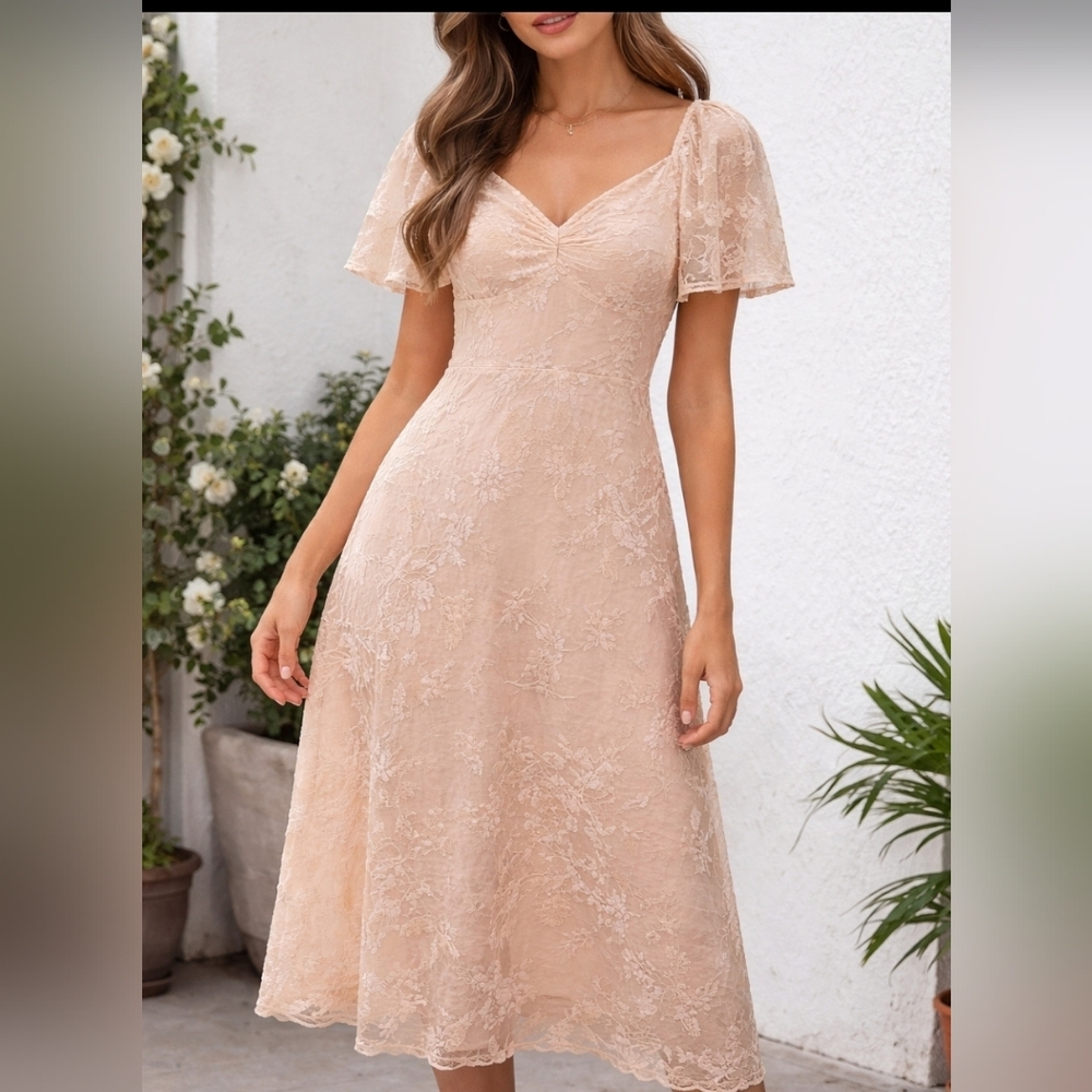 Baltic Born Cream Floral velvet burn out Midi Dress